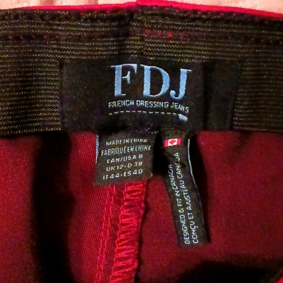FDJ (French Dressing Jeans), size 8 women's skinny leg red jeans, no pockets - Picture 3 of 6
